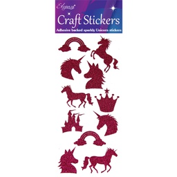 [OA028132] Glitter Unicorn Set Fuchsia Eleganza Craft Stickers