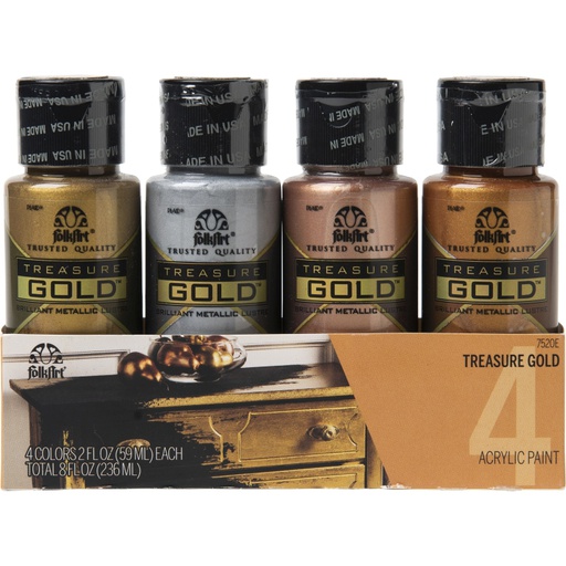 TREASURE GOLD PAINT SET (4 COLOR) FOLKART PAINT SETS