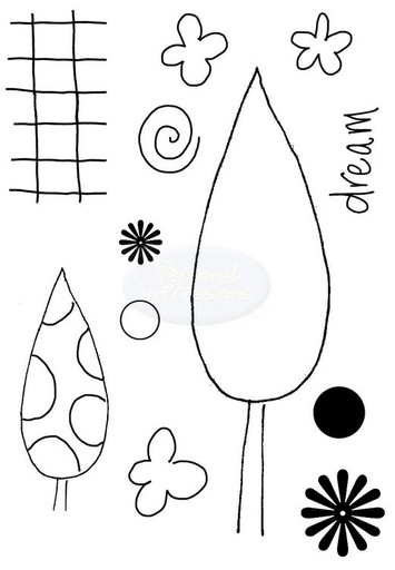 Polkadoodles Dreamy Trees stamp set