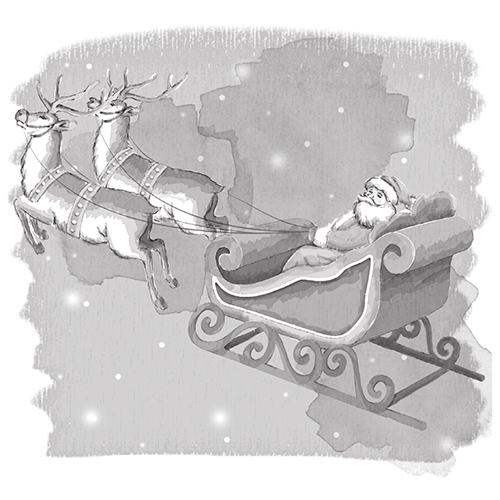 Spellbinders 3D Shading Santa Sleigh Rubber Stamp