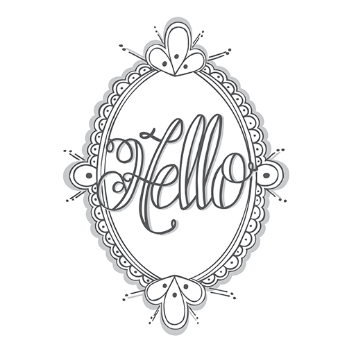 Spellbinders Hello Ornate Rubber Stamp