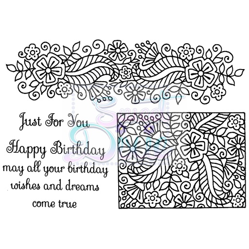 Sweet Dixie Fantasy Floral Border & Panel