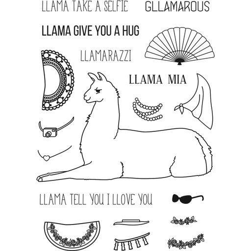 Sweet Dixie Glamorous Llama stamp set