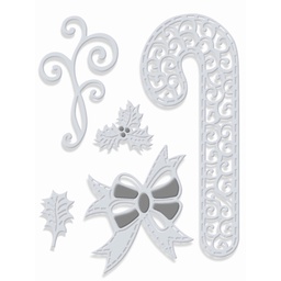 [SDD423] SD Swirly Candy Cane and Embellishments Sweet Dixie Cutting Die
