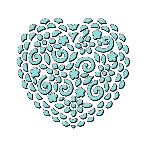 Sweet Dixie Flower & Swirl Heart Stencil