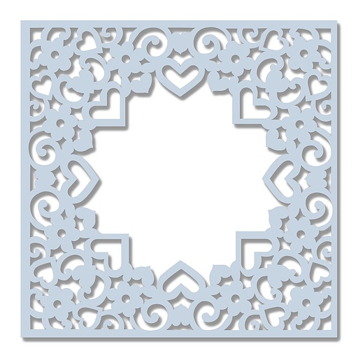 Sweet Dixie Hearts & Flowers Frame Stencil