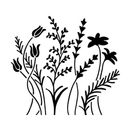 [TCW433S] 6x6 Stencil Stencil Wildflowers
