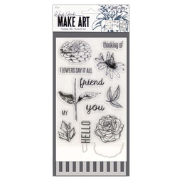 [WVZ65975] Stamp Die Stencil Set Flowers Say It All